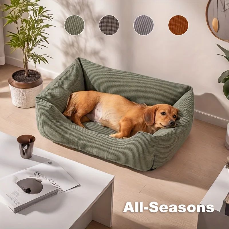 Colchão para Animais de Estimação de Inverno Engrossado, Cama de Gato Quente de Veludo Cotelê, Cama de Cachorro com Cobertura, Almofada para Dormir para Filhotes de Cães Pequenos e Gatinhos Cuscino