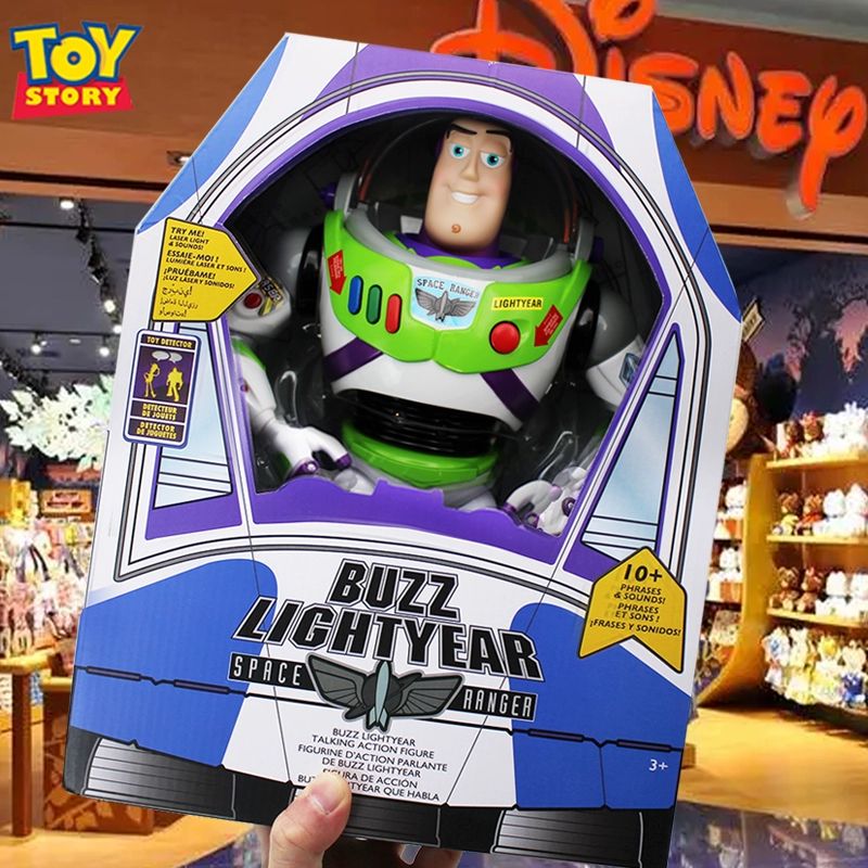 Novo e Genuíno Disney Toy Story Buzz Lightyear Nave Espacial Som Boneco Modelo 33cm Coleção de Mesa Action Figure Brinquedo Presente para Crianças
