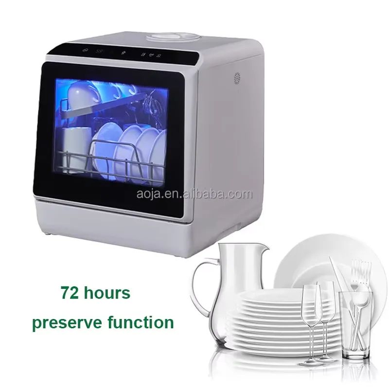 AOJA Portable Mini Dishwasher Compact Countertop Automatic Home Kitchen Appliance Small Space Saving Tabletop Washer Cleaner