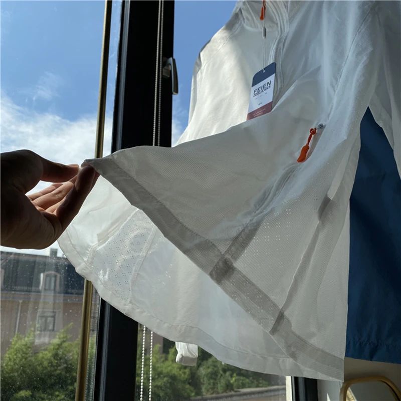 Adults Ultrathin Ultralight Clear Quick Dry Sun-Protective Breathable Camping Running Cycling Beach Jacket Skin Coat Windbreaker