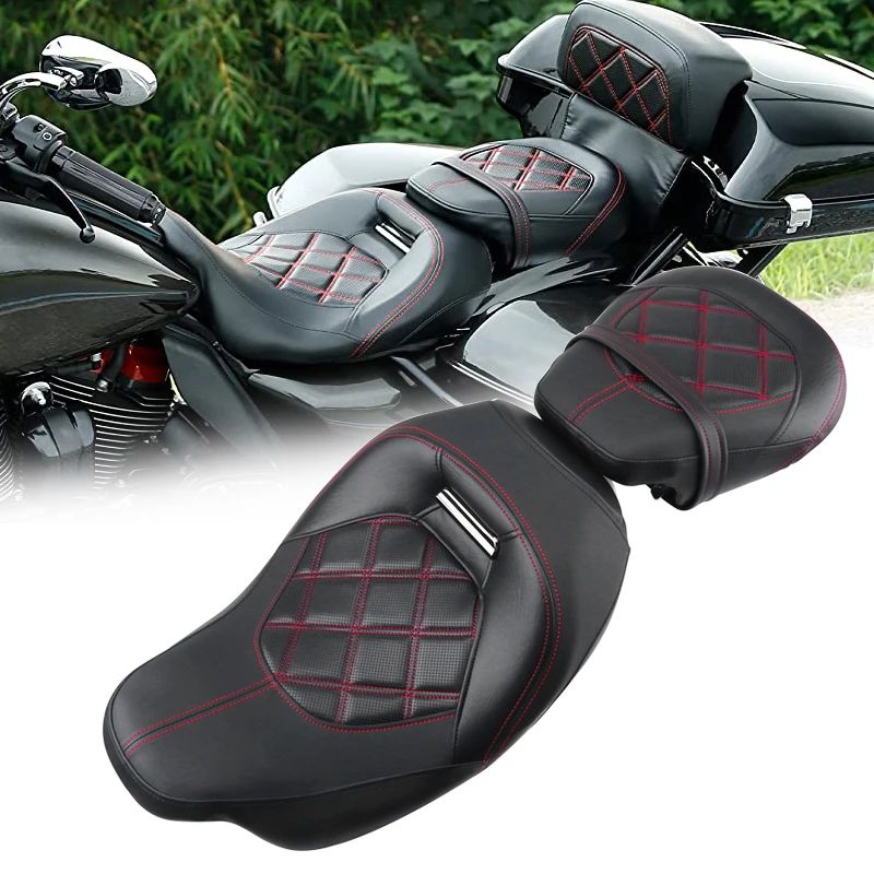 Assento Traseiro Dianteiro para Passageiro de Motocicleta para Harley Touring Electra Glide CVO Street Glide Road King 2009-2022