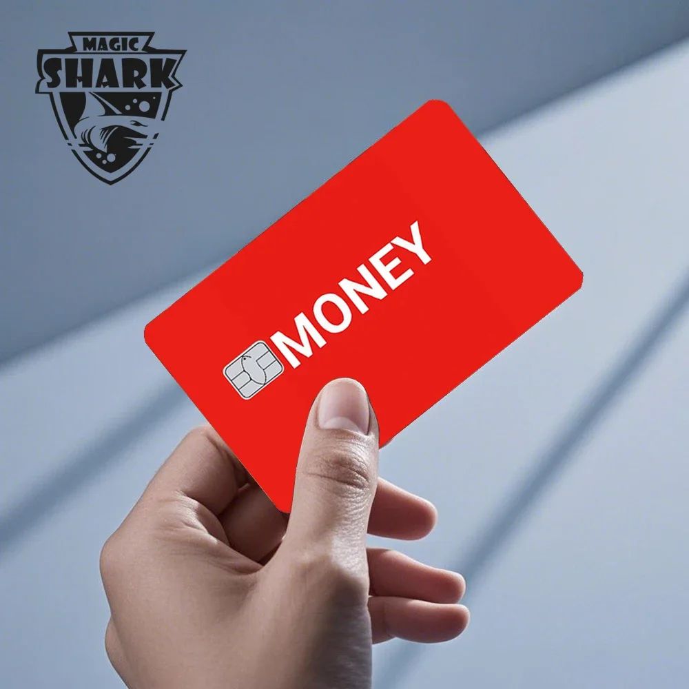 Magic Shark Sugar Daddy Meme Poke Money Funny Sticker Cover Skin Protective for Small Large Chip Credit Debit Card