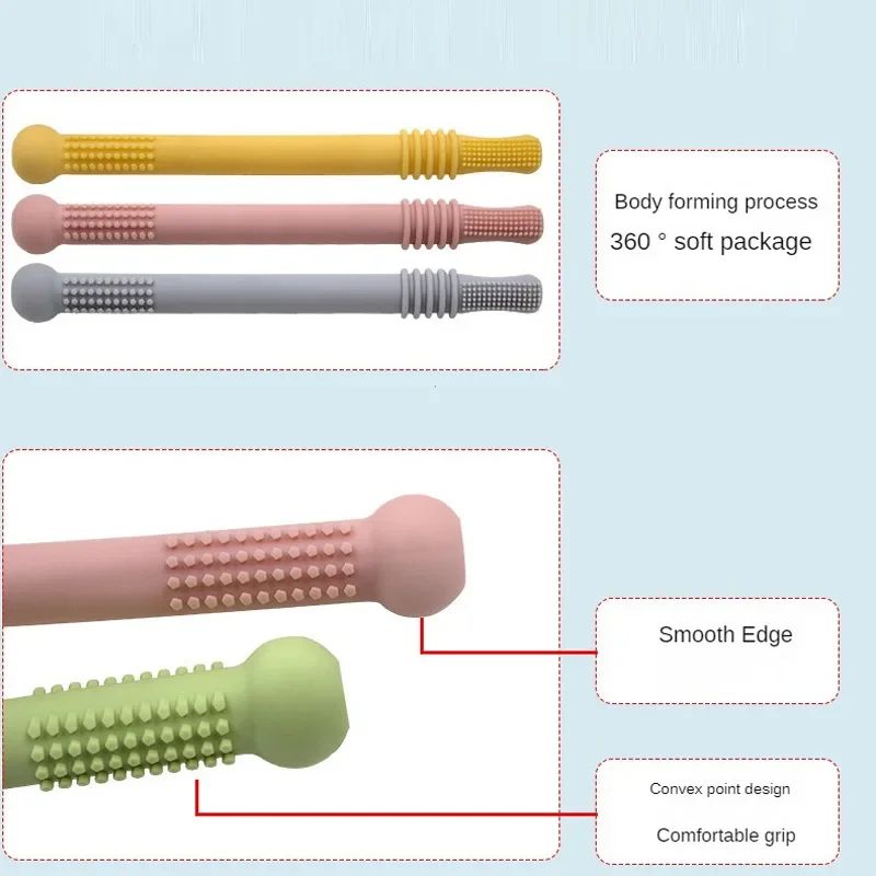 Brinquedo de Mastigar Seguro para Bebês, Mordedor de Silicone para Dentes Molares, Mordedores para Bebês, Alça de Silicone Molar para Bebês, Brinquedo de Segurança para Bebês