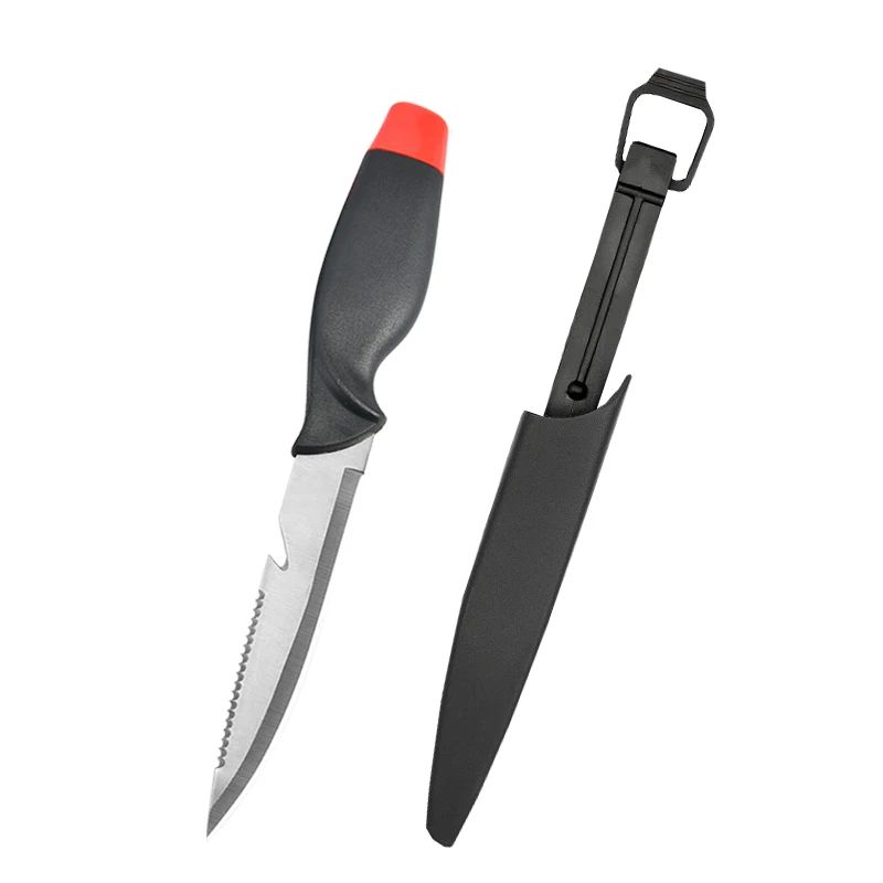 Faca Afiada para Peixe Cabo Oco de Plástico Faca de Filé de Peixe Faca de Desossar Aço Inoxidável Cutelo de Carne Descascador de Frutas de Cozinha