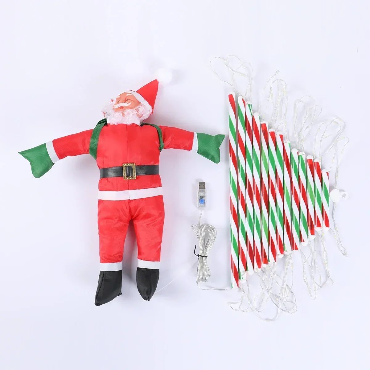Christmas Decoration 2025 Santa Claus Climbing Ladder Room Decoration Home Outdoor Garden Cristmas Tree Ornement Gift LED