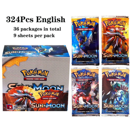 324 pçs/caixa Pokémon TCG: Sol e Lua, Escuridão Incendiada, 36 Pacotes, Caixa de Booster, Jogo de Cartas Pokémon, Brinquedos Colecionáveis, Jogo de Tabuleiro Prismático