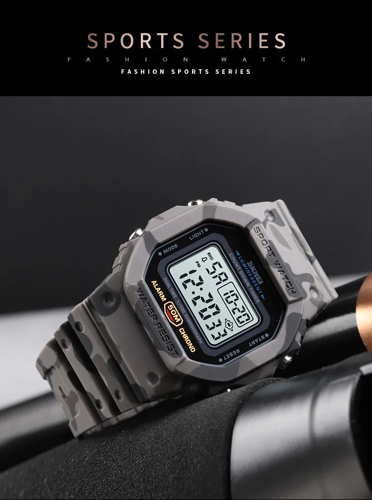 SKMEI 1628 Luxury Digital Men Watches Sports Waterproof Electronic Mens Wristwatches Military Back Light Clock 1988 Reloj Hombre