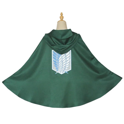 Men Women Attack on Titan Cloak Kids Cosplay shingeki no kyojin Cloak Shingeki No Kyojin Survey Corps Cloak Cape Green Shawl