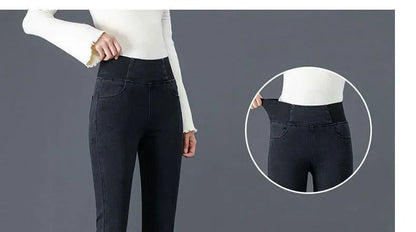 PTKPCC New Elastic Waist Skinny Jeans Women Spring Slim Stretch Denim Pants Vintage Pencil Vaqueros Mom Pantalones De Mujer