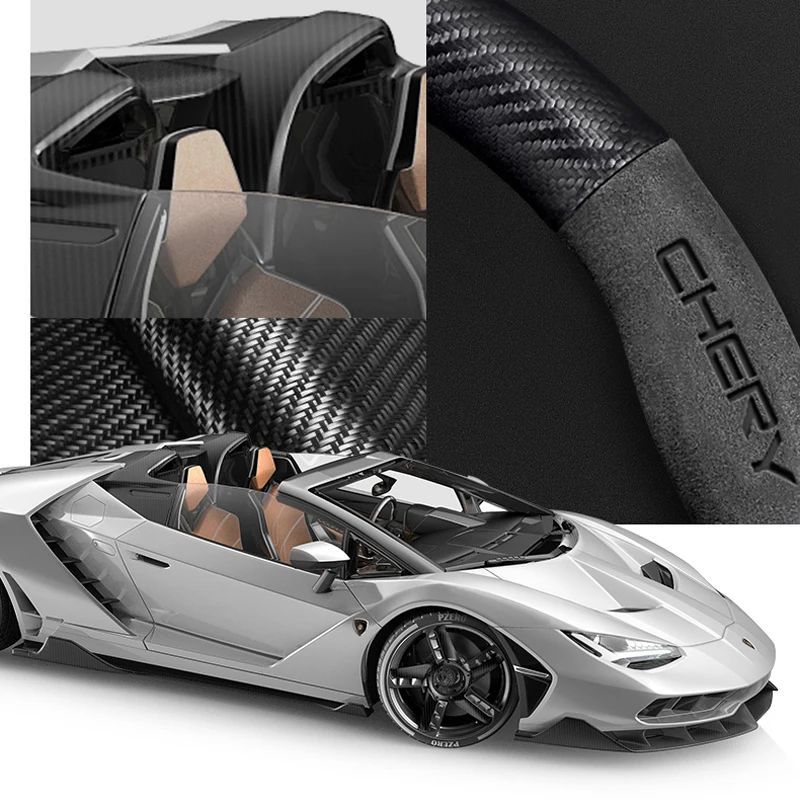 Car buckskin carbon fiber steering wheel cover for Chery Tiggo 8 Arrizo 5 pro gx 5x eQ7 Chery Tiggo 7 Pro 2020 2021 2022 2023