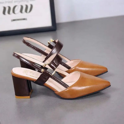 Women's Shoes Trend 2024 Shoe Genuine Leather Medium Heel Block Heels Mirror Luxury Designer Chunky Sandals Ladies Sexy Sandal