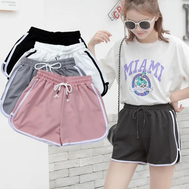 Women Striped Casual Shorts Korean Harajuku Loose All Match Sports Shorts Summer Fashion Simple Yoga Thin Mini Shorts Female