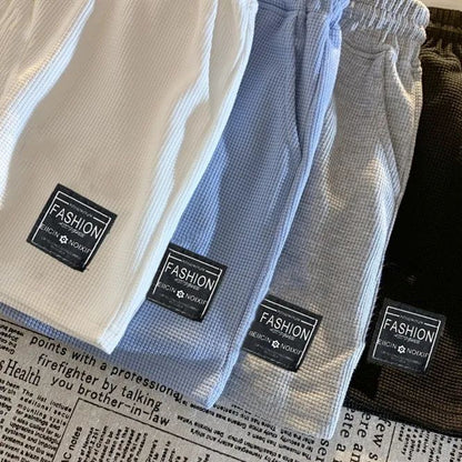 Waffle Summer Comfortable Casual Sports Shorts Women's Summer Loose Home Pajama Pants Wear Pocket Shorts