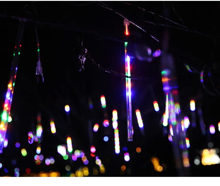 30/50cm 8 Tubes Meteor Shower Rain LED String Lights Christmas Tree Decorations Street Garland for Decor Noel New Year Navidad