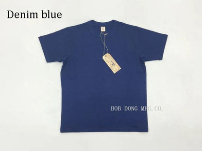 BOB DONG 300gr Basic Tee Shirts Summer Heavyweight Cotton Men's Plain T-Shirts