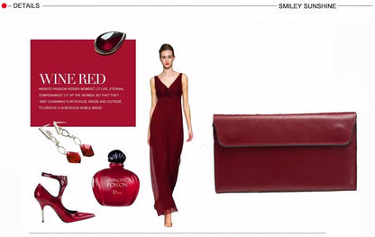 Slim Genuine Leather Women Wallet Female Long Clutch Bag Luxury Design Wallets and Purses Ladies Card Holder Vallet Sac A Main