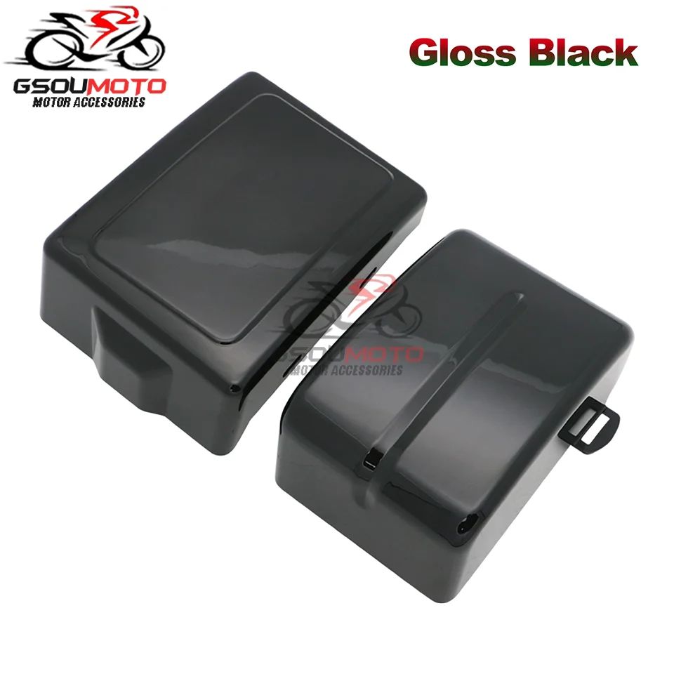 Motorcycle Black Battery Side Fairing Frame Covers Cap For Harley Dyna Street Fat Bob Super Glide Wide Glide Switchback FLD FXD