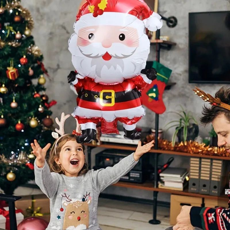 Christmas Santa Claus Gingerbread Man Xmas Tree Foil Balloons for Christmas Home Party Aluminum Film Balloon Decor Supplies