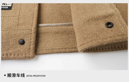 Billy Men's Winter Jacket for Men Double-Sided Woolen Overcoat Short Lapel Autumn Casual Coat Top Black Clothes White Duck Down