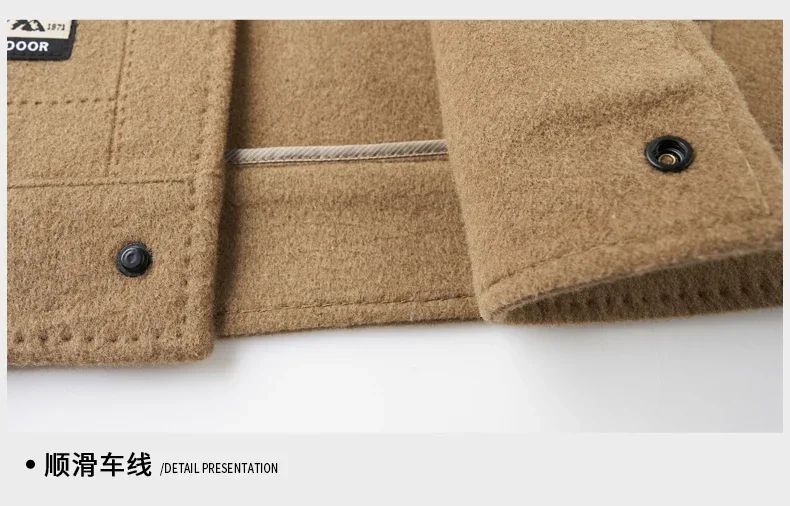 Billy Men's Winter Jacket for Men Double-Sided Woolen Overcoat Short Lapel Autumn Casual Coat Top Black Clothes White Duck Down