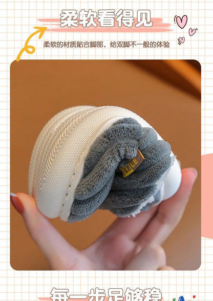 Winter warm cotton slippers for adults and children Toe Wrap Cotton Slippers Thick Soft Sole Slides Men Women Non-slip Shoes