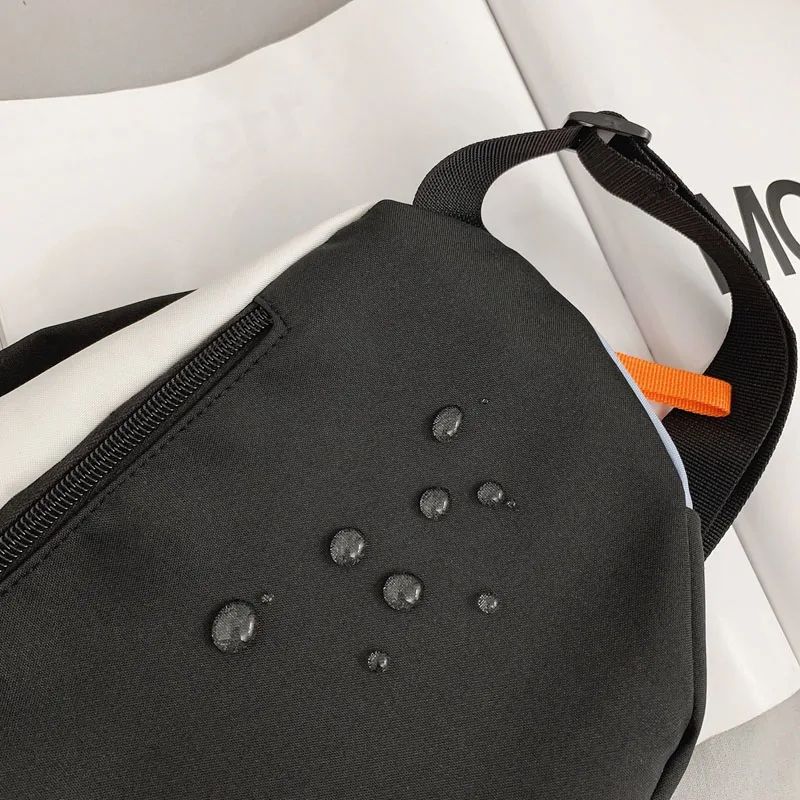 Couple style color blocked large capacity fashionable single shoulder crossbody bag, casual sports chest bag waist bag