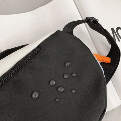 Couple style color blocked large capacity fashionable single shoulder crossbody bag, casual sports chest bag waist bag