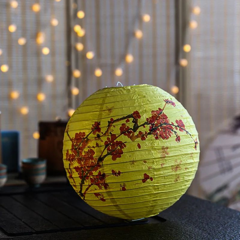 12Inch Printed Flower Round Chinese Paper Lanterns Birthday Wedding Decor Craft DIY Festival Lantern Party Supplies