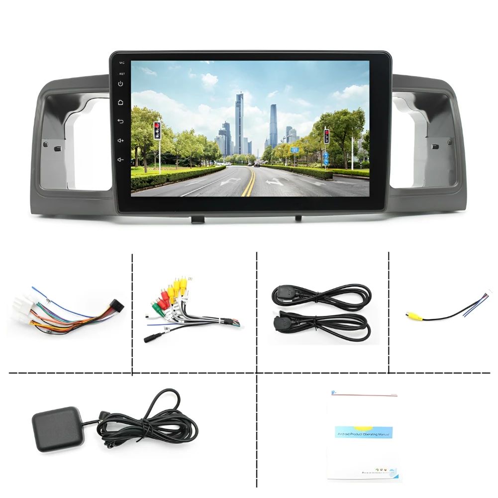Rádio automotivo Android 13 atualizado para Toyota Corolla EX 2005-2012, tela de toque HD de 9 polegadas com CarPlay e Android Auto sem fio