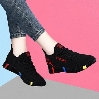 Tenis Feminino 2025 Women Vulcanized Shoes Air Mesh Light Soft Sneakers Female Flats Platform Lace Up Casual Shoes Basket Femme