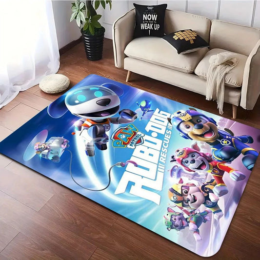 MINISO P-Paw-Patrol Adventure Themed Kids Rug Living Room Playful Floor Mat for Nursery Bedroom Colorful Cartoon Character Decor
