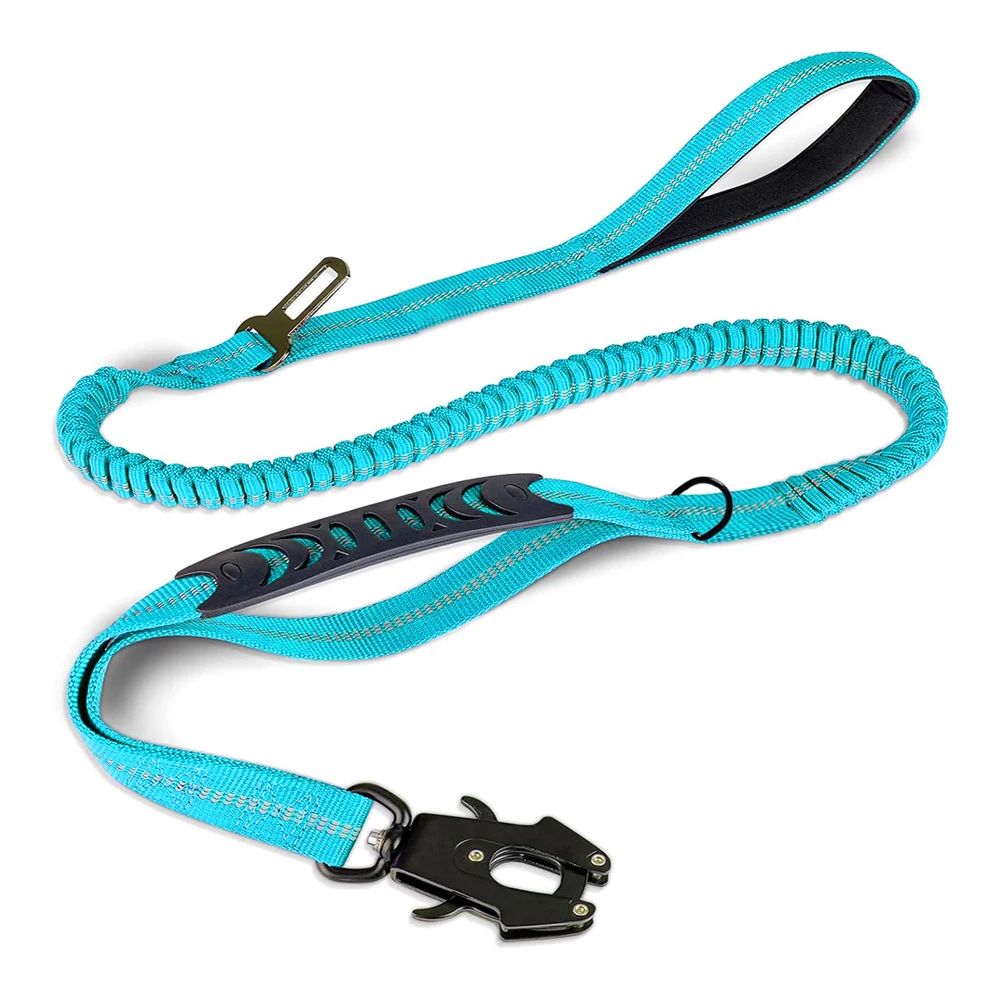 Coleiras para Cães Refletivas com Amortecedor e Cinto de Segurança para Carro para Cães Grandes Coleira de Cachorro Tática Resistente sem Puxar com Elástico