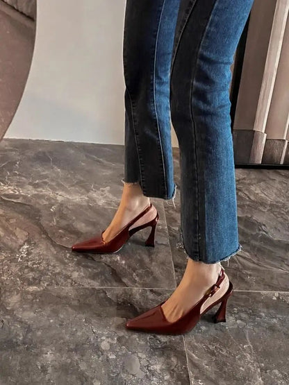 Sharp Pointed Niche Women Shoe 2025 Fashion New Women High Heel Versatile Simple Single Shoes Trendy Temperament Women's Sandals