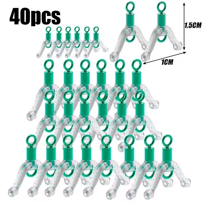 Fishing Hook Separator Anti Tangle Boom Green Silicone Bifurcator High Elastic Subline Splitter Lure Rigging Accessories Tool