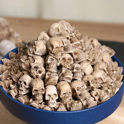 20pcs Halloween Decorative Skeleton Head Miniature Ornaments Outdoor Home Garden Lawn Unique Flower Pot Decorative Skull Statue