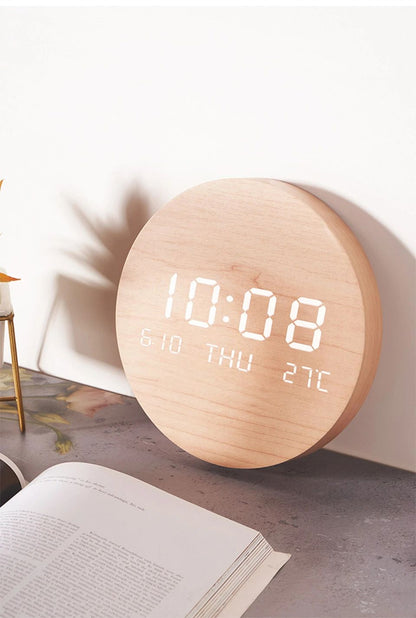 LED Digital Wall Clock Temperature Date Time Multi-function Display Living Room Home Bedroom Silent Clock Fashion Wall Clock