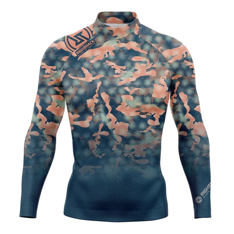 HotSale Men's Surfing Shirt Camouflage Lycra Rashguard RIGHTTRACK For Surf Sportswear Beach UV Swimwear UPF50  Clothes