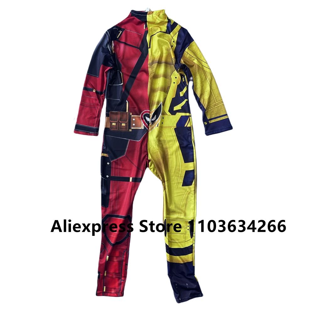 Kids Cosplay Superhero Costume Anime Halloween Party Zentai Suit Catsuit Wolverine Symbiote Wolf Boy Girls Bodysuit Jumpsuit