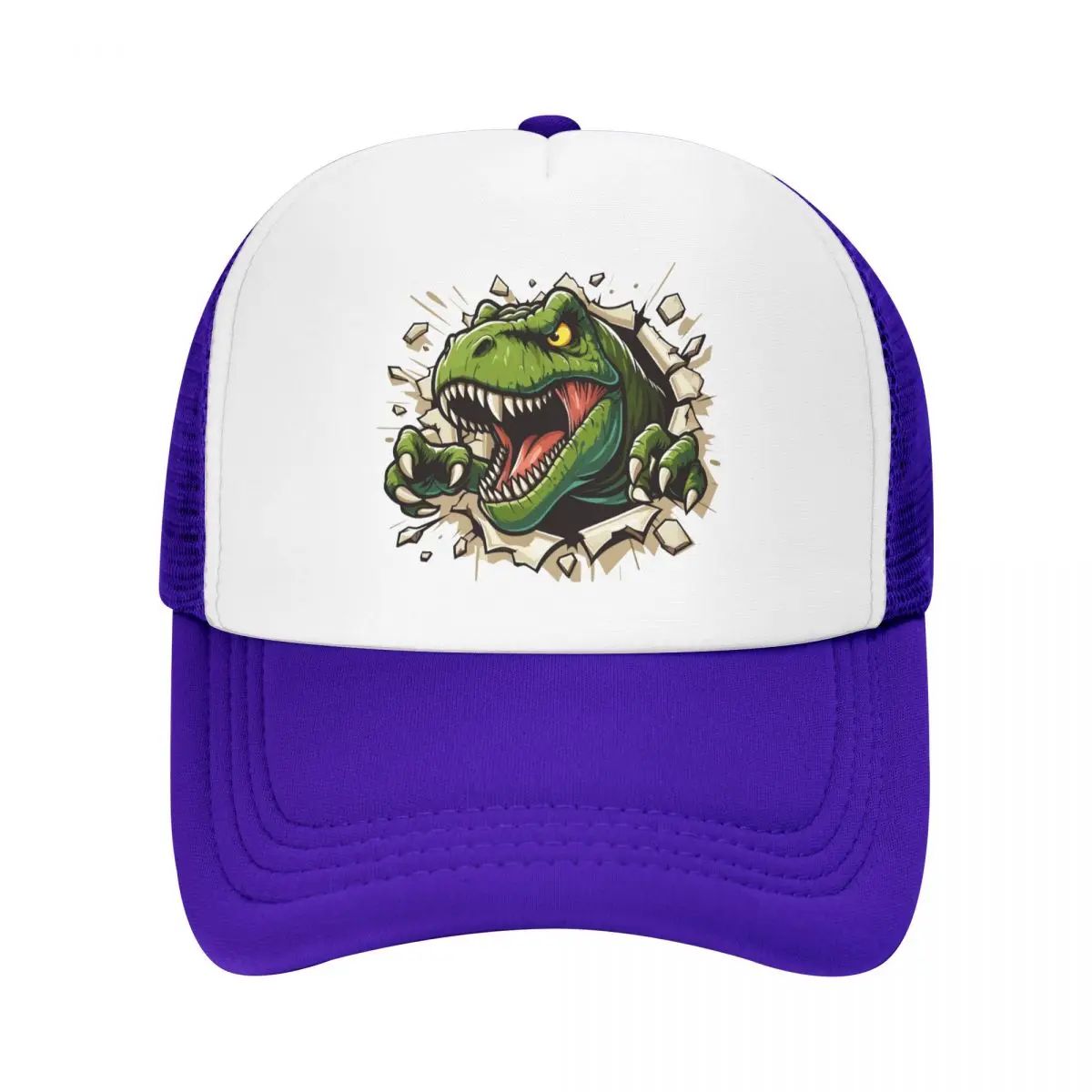 Boné de beisebol com rugidos de dinossauro T-rex selvagem personalizado, masculino, feminino, respirável, chapéu de caminhoneiro, bonés snapback para atividades ao ar livre