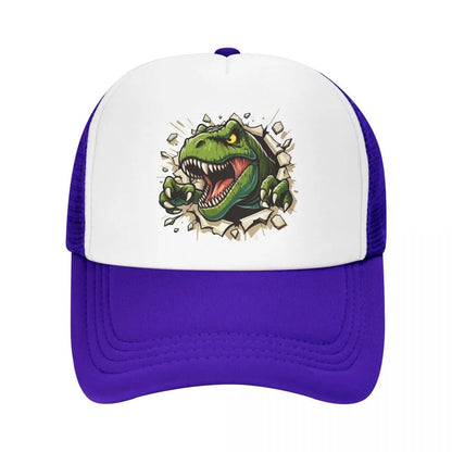 Boné de beisebol com rugidos de dinossauro T-rex selvagem personalizado, masculino, feminino, respirável, chapéu de caminhoneiro, bonés snapback para atividades ao ar livre