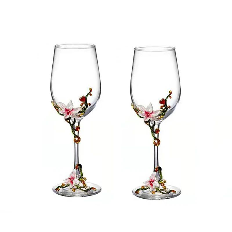 Taças de Cristal Criativas com Esmalte para Champagne Conjunto de Taças de Luxo Taças de Vinho Taça Vintage para Beber