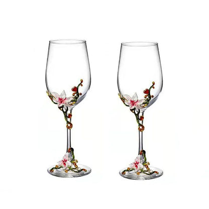 Taças de Cristal Criativas com Esmalte para Champagne Conjunto de Taças de Luxo Taças de Vinho Taça Vintage para Beber