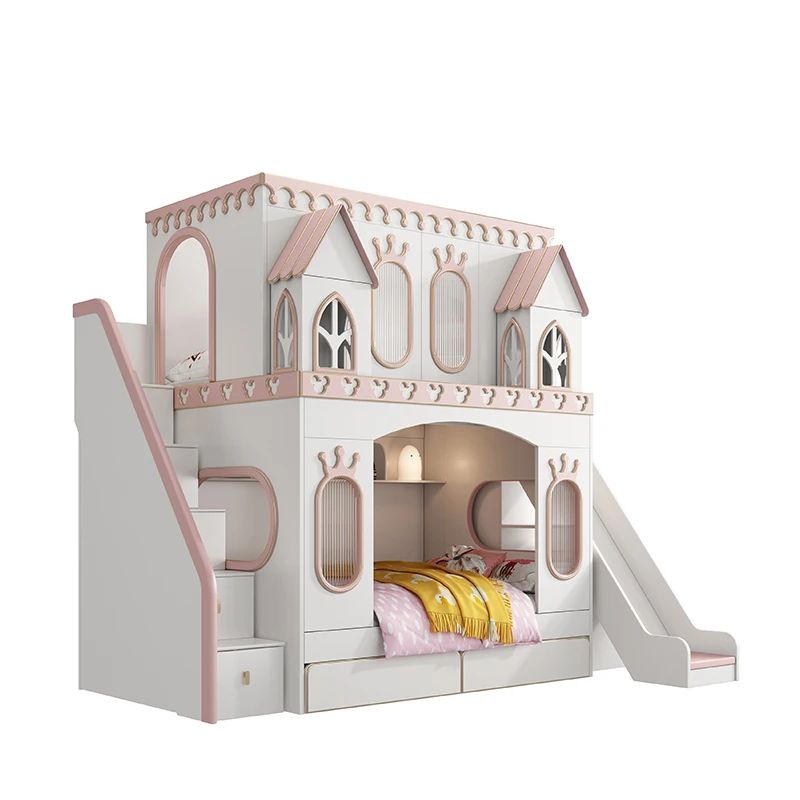 Cama de princesa castelo, cama infantil, quarto de menina, cama de casal, buraco de árvore, madeira maciça
