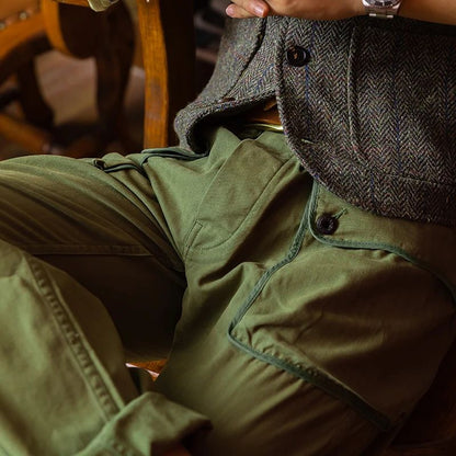 Red Tornado P-44 Monkey Pants Men's Military Style HBT Cargo Trousers Army Green