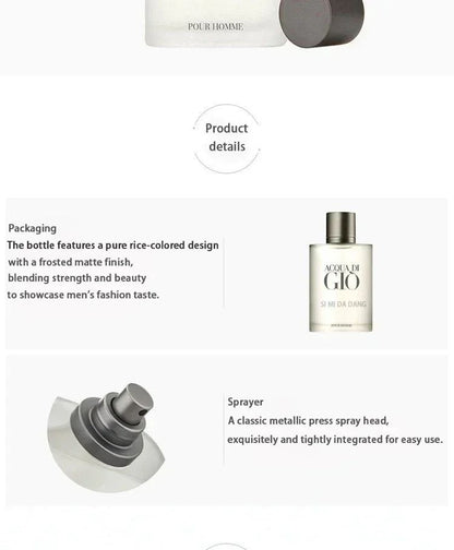 Men's Perfume 100ml, Long-lasting Freshness, Awakens Your Daily Charm | Essential for Commuting, Business, and Social Dating