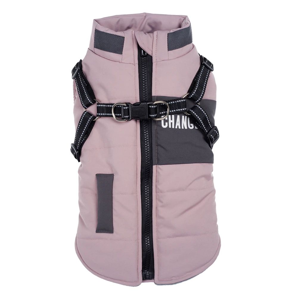 Casaco Quebra-Vento para Cães com Colete e Dois Anéis em D Jaqueta para Cães Casaco com Capuz Quente Roupa Quente para Cães