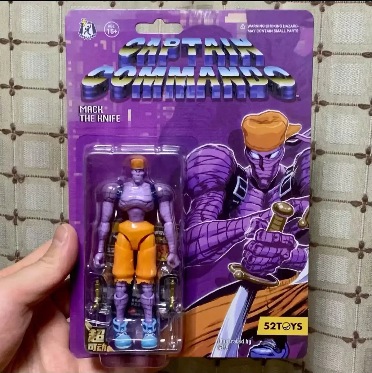 52toys Boneco Captain Commando Mack The Knife Ginzu The Ninja Baby Head Jogo de Fliperama Boneco de Ação 1/18 Brinquedo Presentes de Aniversário