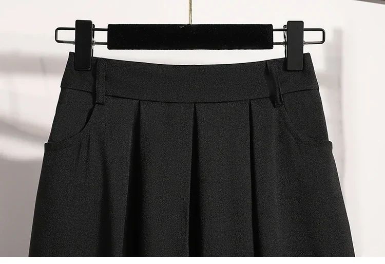 Solid Color Versatile Medium Length Skirt Pleated Plus Size A-Line Maxi Gown Cover Hip Spring Summer 2025 New Half-length Skirt