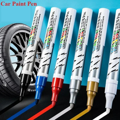 Caneta de retoque para arranhões de pintura de carro caneta de tinta à prova d'água marcador de tinta para cuidado de pneu automotivo preto branco vermelho prata