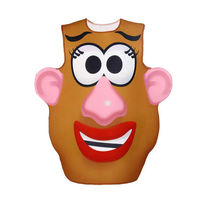 Funny Potato Head Costume Mr. and Mrs. Potato Head Matching Outfit Halloween Cosplay Tunic Couple Carnival Party Disguise Wear